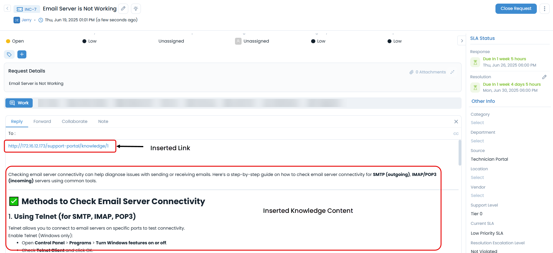 Inserted Knowledge and Link